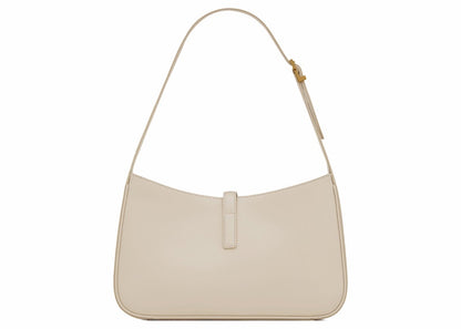 Saint Laurent Le 5 A 7 Hobo Bag In Smooth Leather Blanc Vintage