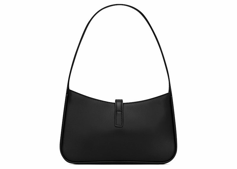 Saint Laurent Le 5 A 7 Mini Hobo Bag In Smooth Leather Noir