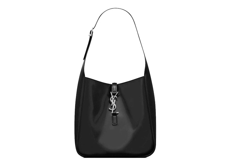 Saint Laurent Le 5 À 7 Soft Small in Shiny Canvas Black