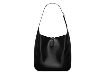 Saint Laurent Le 5 À 7 Soft Small in Shiny Canvas Black