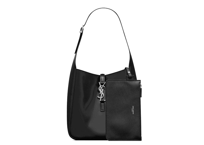 Saint Laurent Le 5 À 7 Soft Small in Shiny Canvas Black