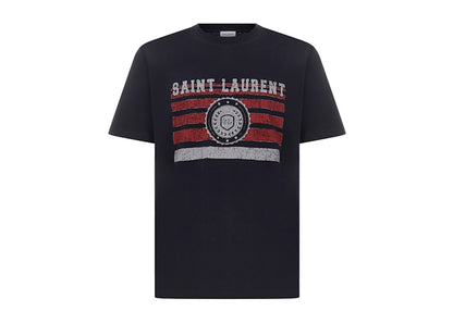 Saint Laurent League Print T-Shirt Navy