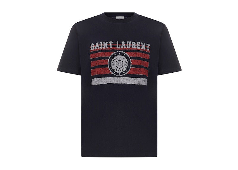 Saint Laurent League Print T-Shirt Navy