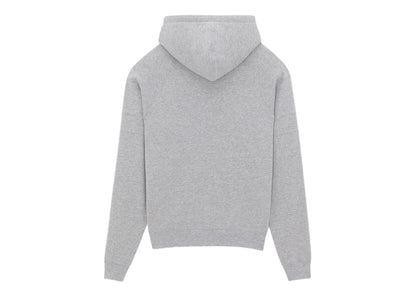 Saint Laurent Logo Embroidered Hoodie Grey