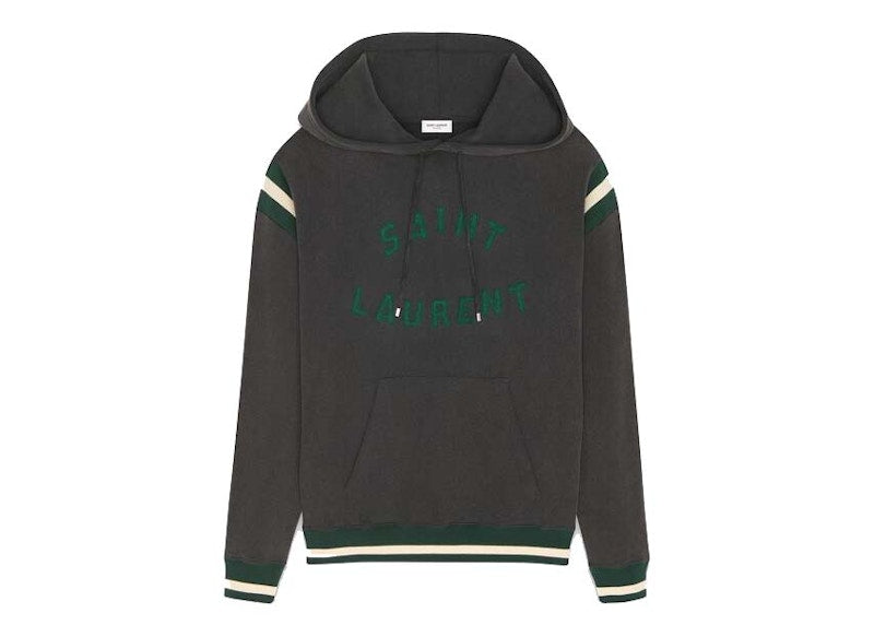Saint Laurent Logo Hoodie Black/Green