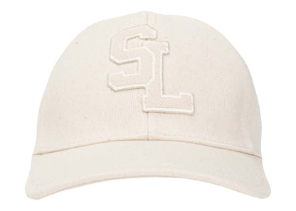 Saint Laurent Logo Patch Baseball Cap Beige