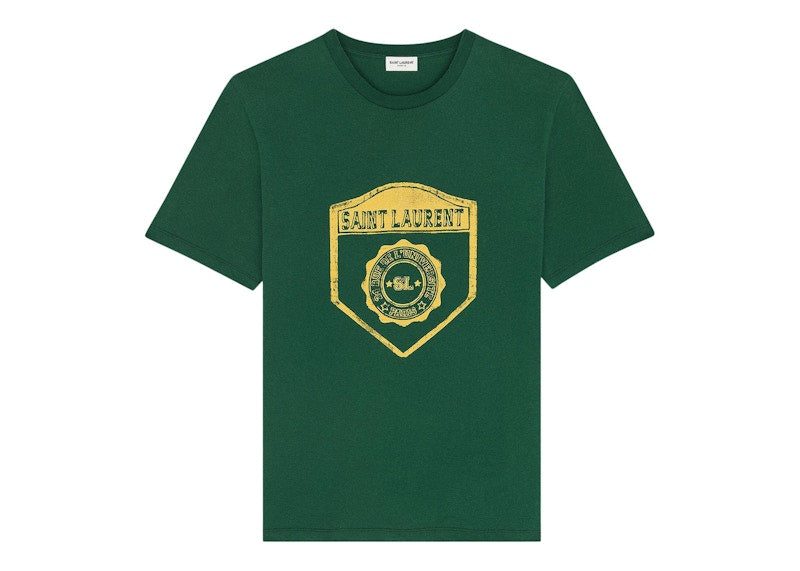 Saint Laurent Logo T-Shirt Green