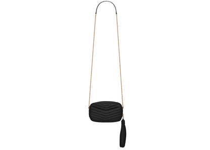 Saint Laurent Lou Matelasse Grain de Poudre Embossed Leather Mini Black