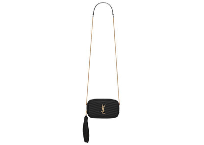 Saint Laurent Lou Matelasse Grain de Poudre Embossed Leather Mini Black