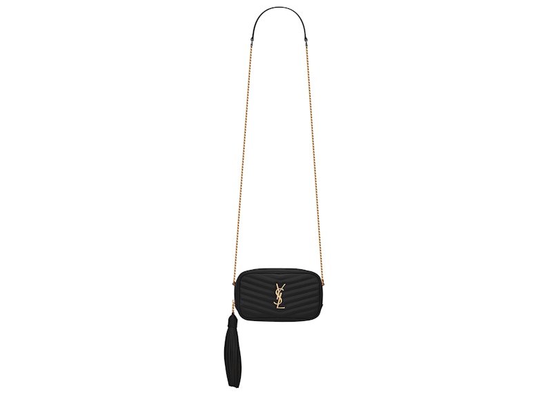 Saint Laurent Lou Matelasse Grain de Poudre Embossed Leather Mini Black
