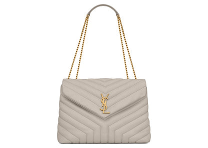 Saint Laurent Loulou Medium Chain Bag Matelasse Y Blanc Vintage