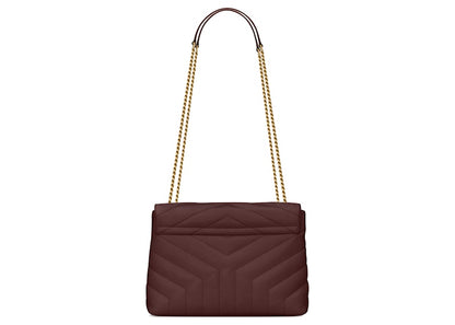 Saint Laurent Loulou Medium Chain Bag Matelasse Y Rouge Legion