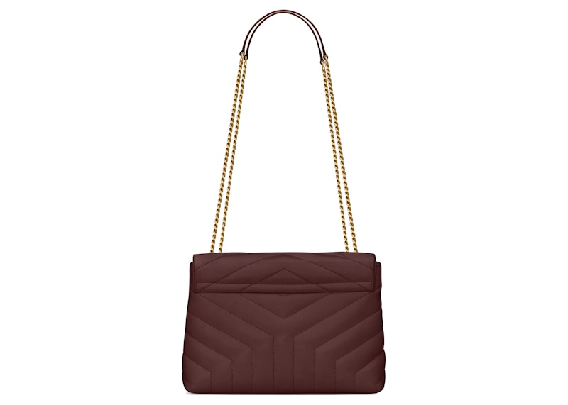 Saint Laurent Loulou Medium Chain Bag Matelasse Y Rouge Legion