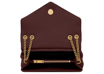 Saint Laurent Loulou Medium Chain Bag Matelasse Y Rouge Legion