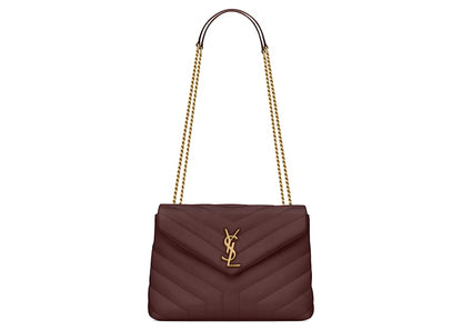 Saint Laurent Loulou Medium Chain Bag Matelasse Y Rouge Legion