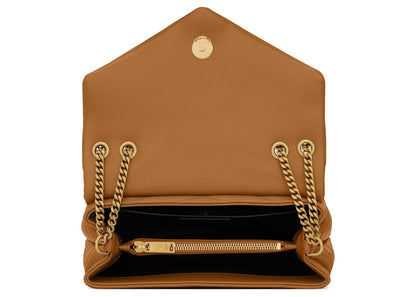 Saint Laurent Loulou Small Chain Bag Matelasse Y Dark Natural