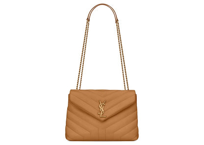 Saint Laurent Loulou Small Chain Bag Matelasse Y Dark Natural
