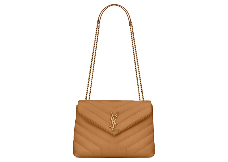 Saint Laurent Loulou Small Chain Bag Matelasse Y Dark Natural