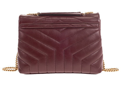 Saint Laurent Loulou Small Chain Bag Matelasse Y Rouge Legion