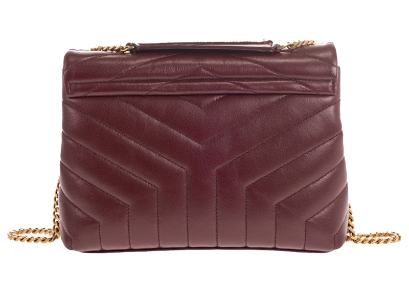 Saint Laurent Loulou Small Chain Bag Matelasse Y Rouge Legion