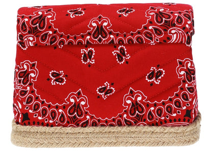 Saint Laurent Loulou Espadrille Bandana Shoulder Bag Red