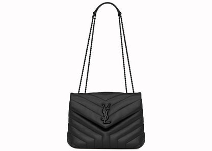 Saint Laurent Loulou Matelasse Calfskin Black-tone Small Black