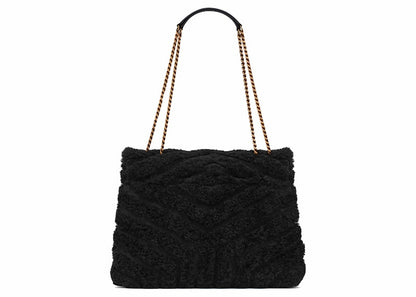 Saint Laurent Loulou Quilted Y Patchwork Chain Bag Noir