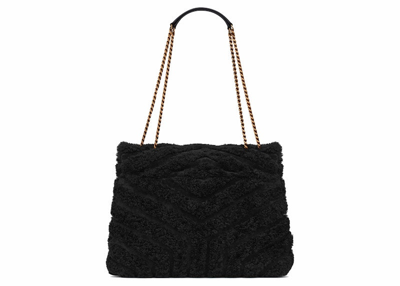 Saint Laurent Loulou Quilted Y Patchwork Chain Bag Noir