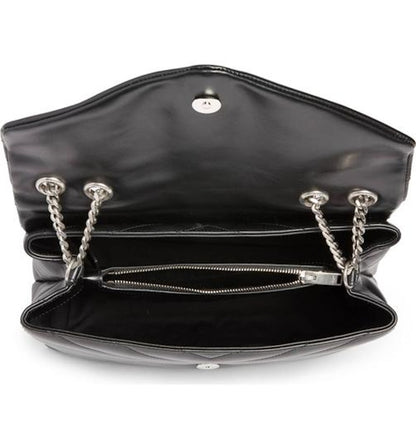 Saint Laurent Loulou Silver-tone Medium Black