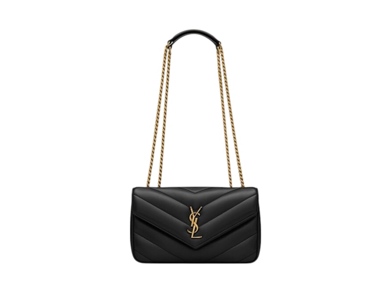 Saint Laurent Loulou Small In Pelle Di Agnello Trapuntata Gold-tone Black