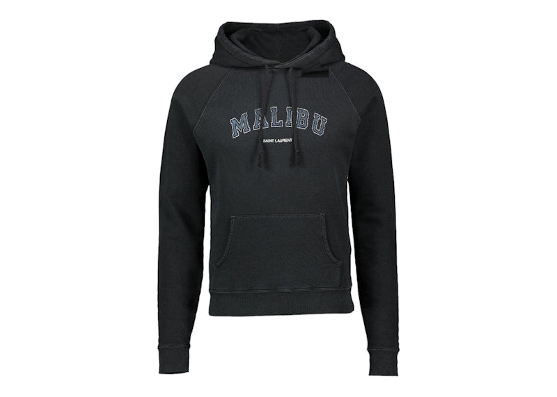 Saint Laurent Malibu Logo Hoodie Black