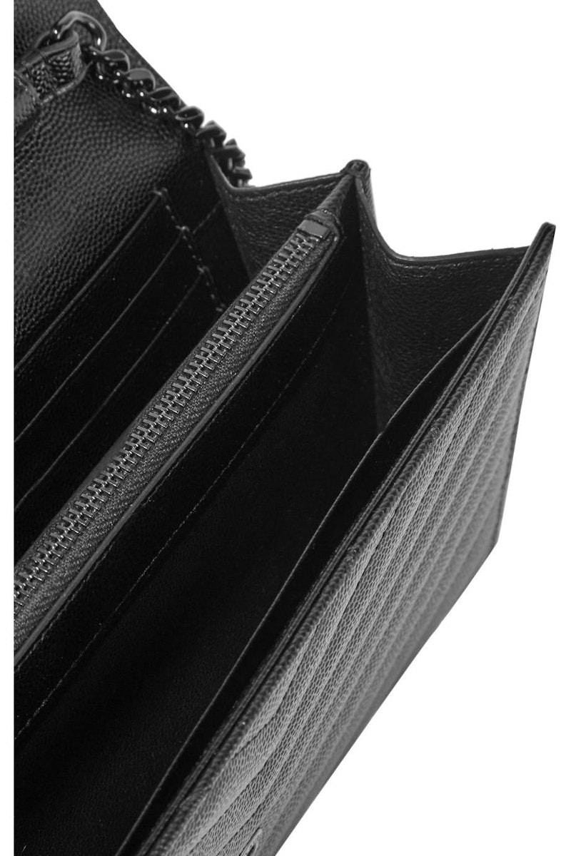 Saint Laurent Monogram Envelope Chain Wallet Black