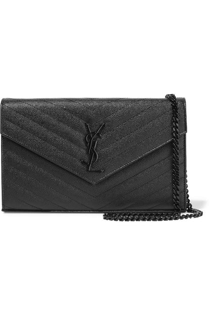 Saint Laurent Monogram Envelope Chain Wallet Black