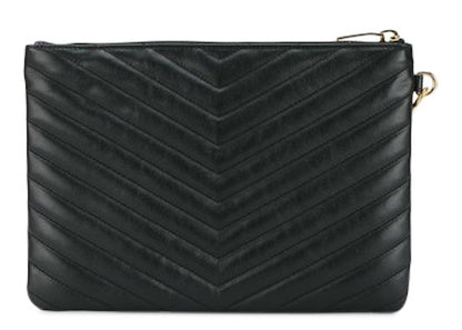 Saint Laurent Monogram Pouch Clutch Matelasse Black