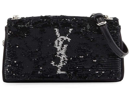 Saint Laurent Monogram YSL Toy West Hollywood Sequin Black
