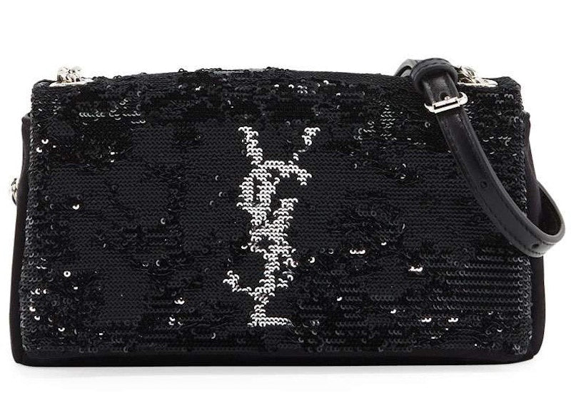 Saint Laurent Monogram YSL Toy West Hollywood Sequin Black