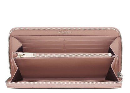 Saint Laurent Monogram Zip Around Wallet Matelasse Grain de Poudre Pale Blush