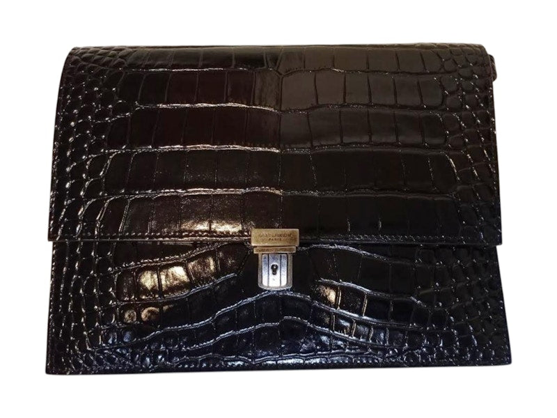 Saint Laurent Nan with REM Small Vernice Cannetta Bag Black