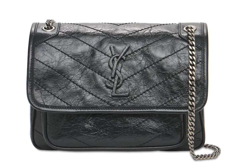 Saint Laurent Niki Baby Crinkled Vintage Black