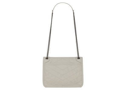 Saint Laurent Niki Baby Crinkled Vintage Blanc Vintage