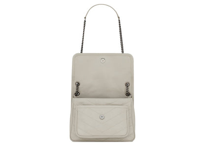 Saint Laurent Niki Baby Crinkled Vintage Blanc Vintage