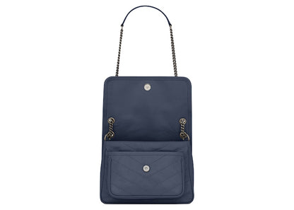 Saint Laurent Niki Baby Crinkled Vintage Navy