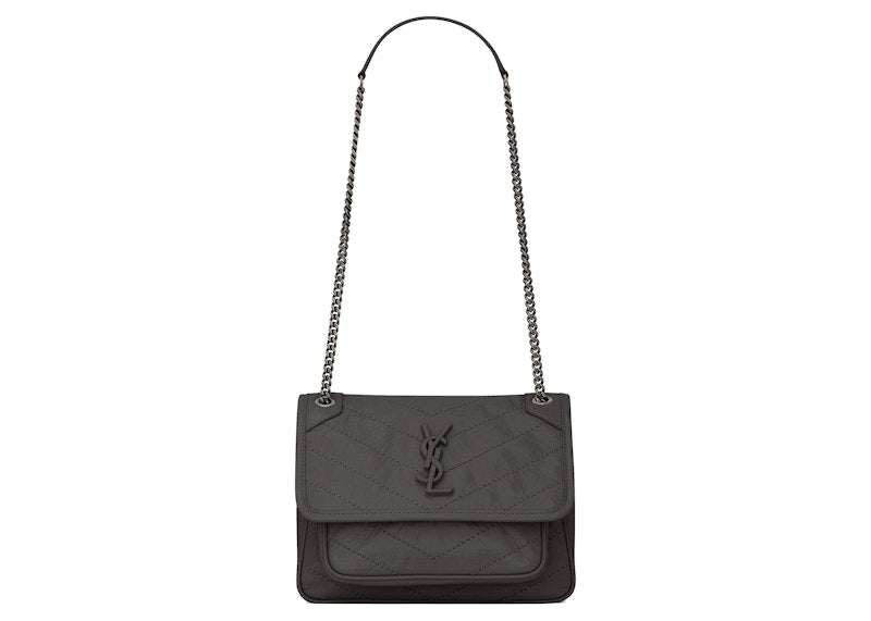 Saint Laurent Niki Baby Crinkled Vintage Storm