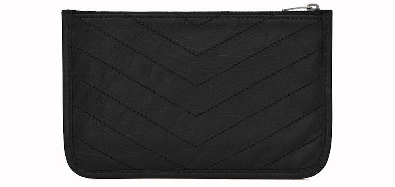 Saint Laurent Niki Bill Pouch Crinkled Vintage Leather Black