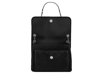 Saint Laurent Niki Medium Soft Crocodile Embossed Leather Black
