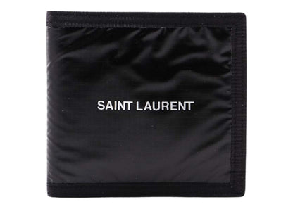 Saint Laurent Nuxx Nylon Logo Print Wallet Black