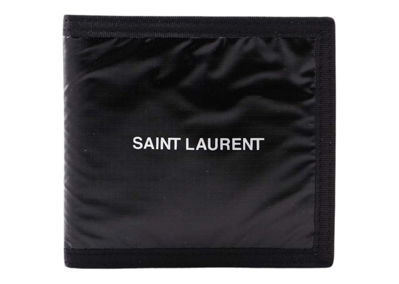 Saint Laurent Nuxx Nylon Logo Print Wallet Black