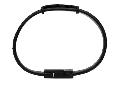 Saint Laurent Opyum Bracelet Suede And Metal Black
