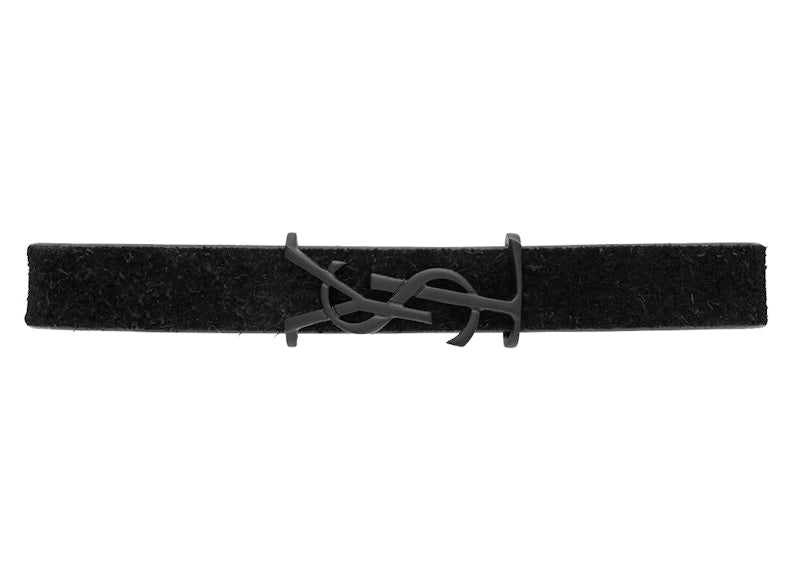 Saint Laurent Opyum Bracelet Suede And Metal Black