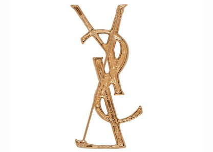 Saint Laurent Opyum YSL Crocodile Brooch Gold Brass